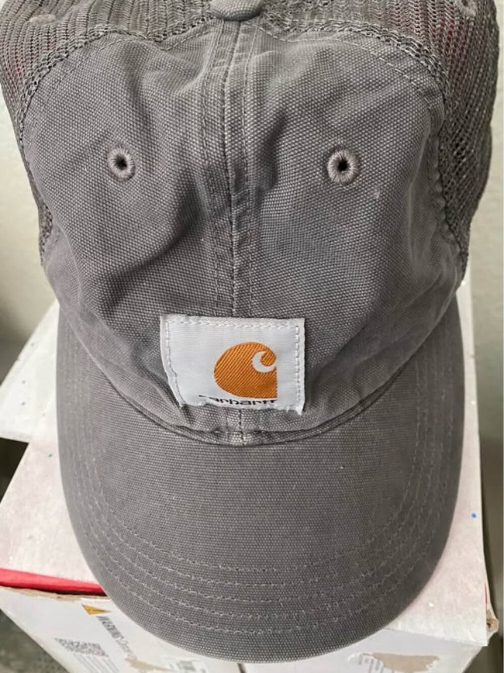 Carhartt Gray Mesh Snapback Baseball Cap Trucker Hat Adjustable